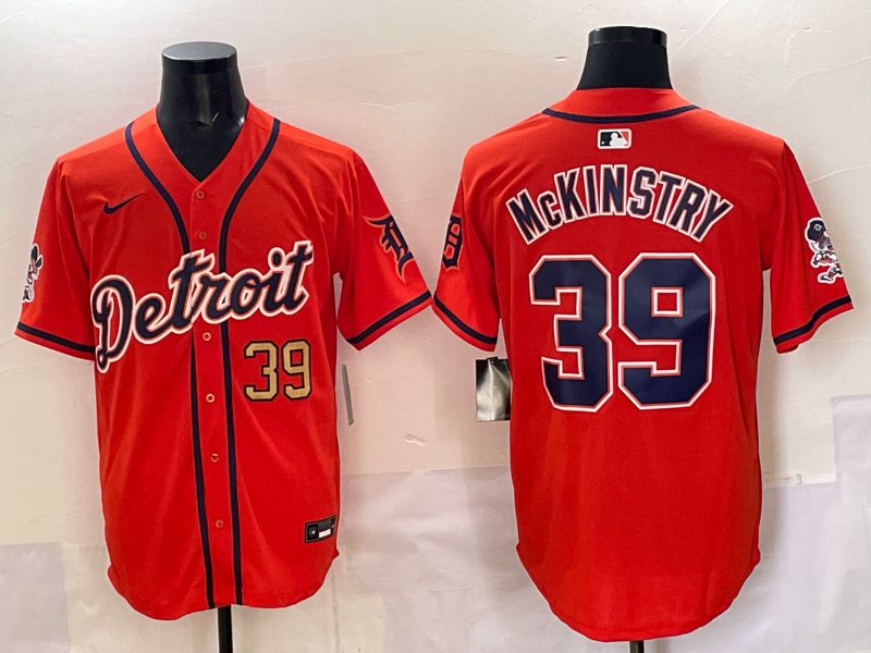 Men 2025 Detroit Tigers #39 Mckinstry Orange Nike MLB Jersey style 02->detroit tigers->MLB Jersey